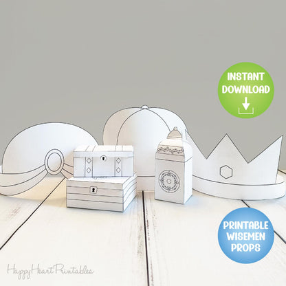 Printable Wisemen Crowns and Gifts