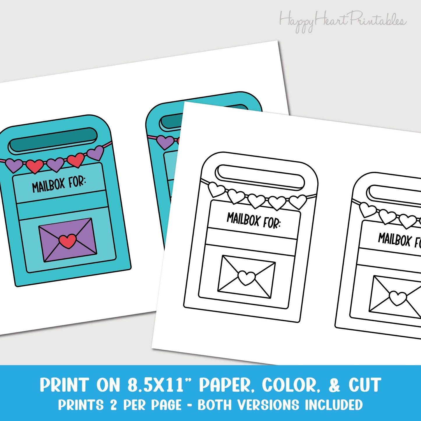 Valentine's Day Paper Bag Mailbox Printable