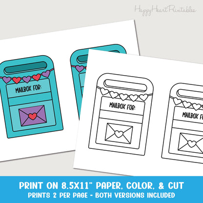 Valentine's Day Paper Bag Mailbox Printable