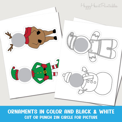 Printable Photo Christmas Character Ornaments