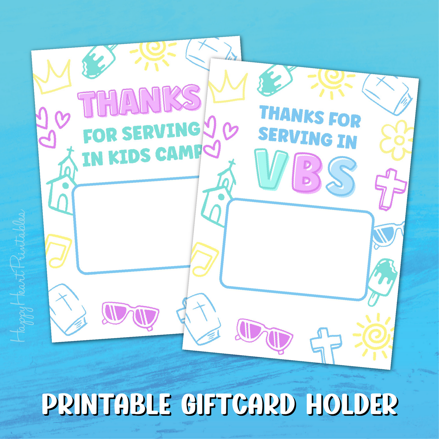 VBS Volunteer Printable Giftcard Holder