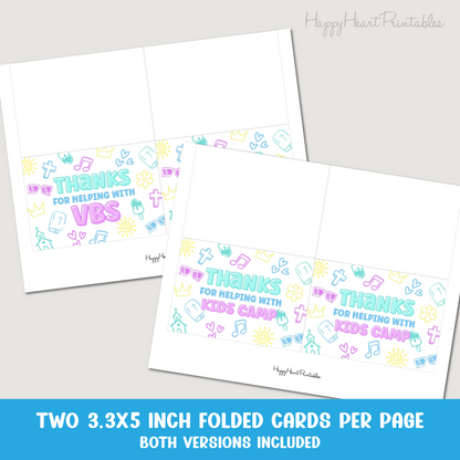 Printable VBS Thank You Card