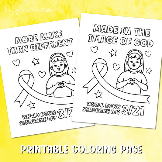 World Down Syndrome Day Printable Coloring Sheet