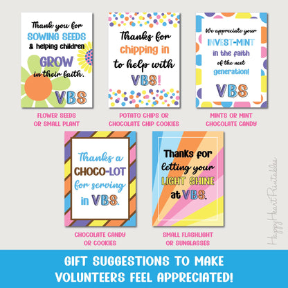 VBS Volunteer Appreciation Gift Tags