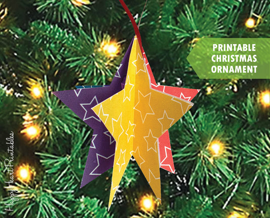 Printable Star Christmas Ornament