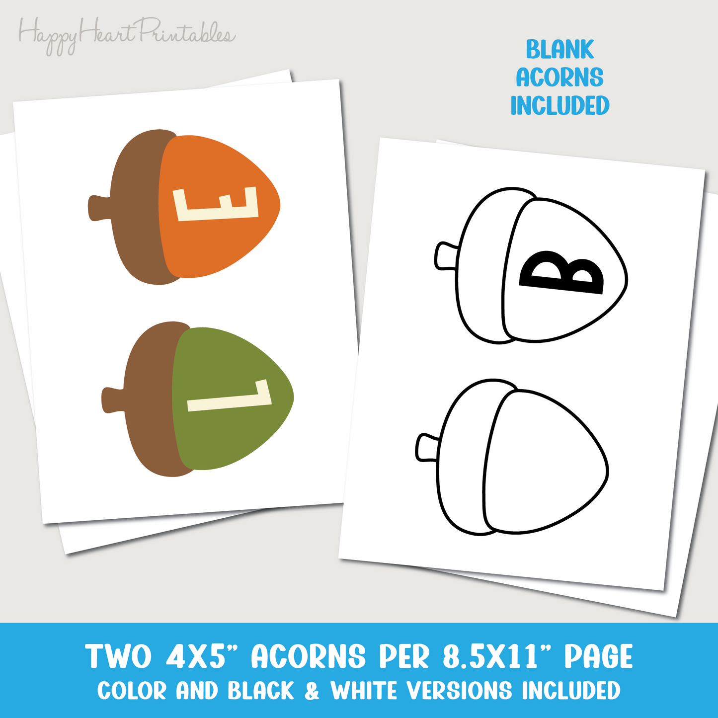 Printable BLESSINGS Acorn Banner