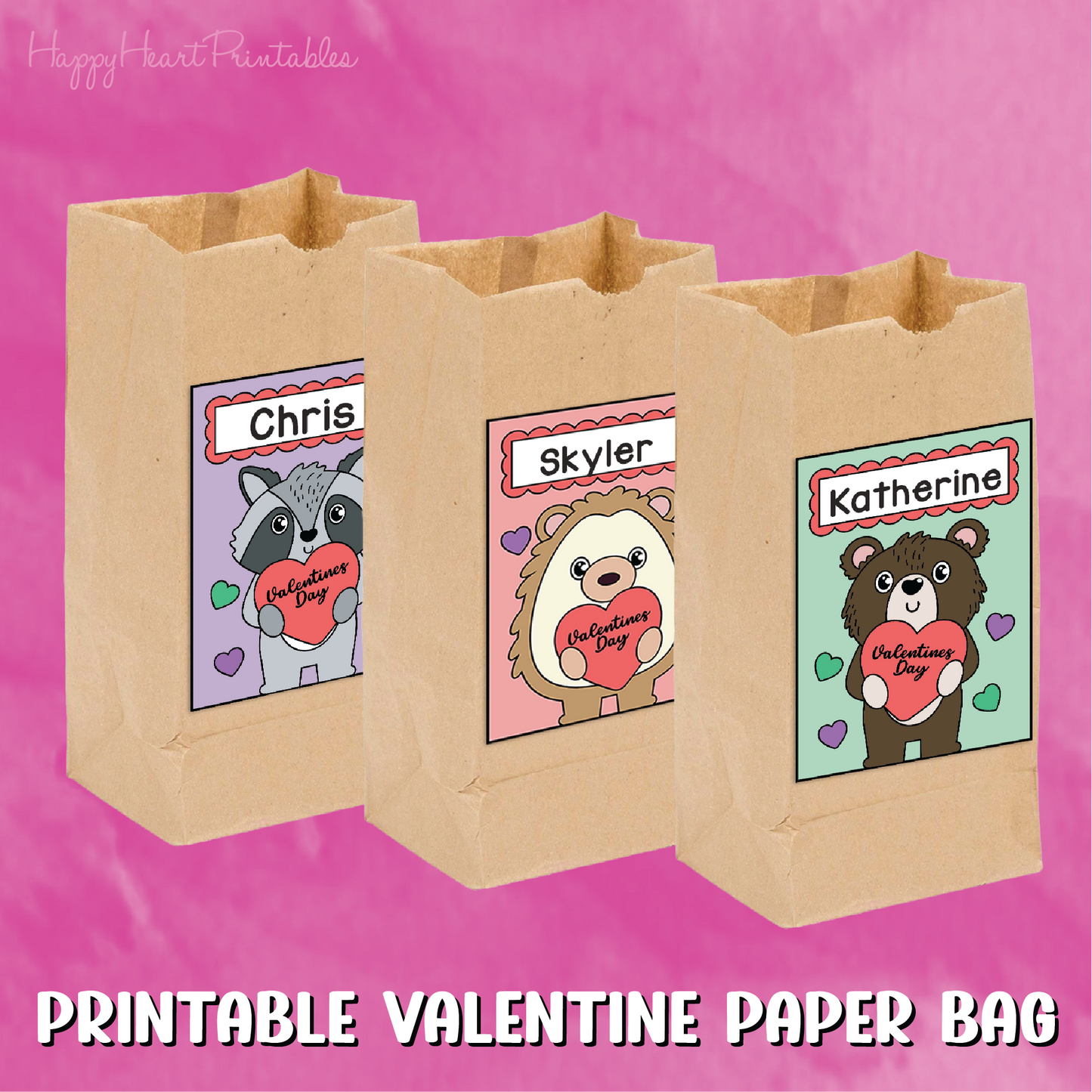 Valentine's Day Paper Bag Printable for Classrooms