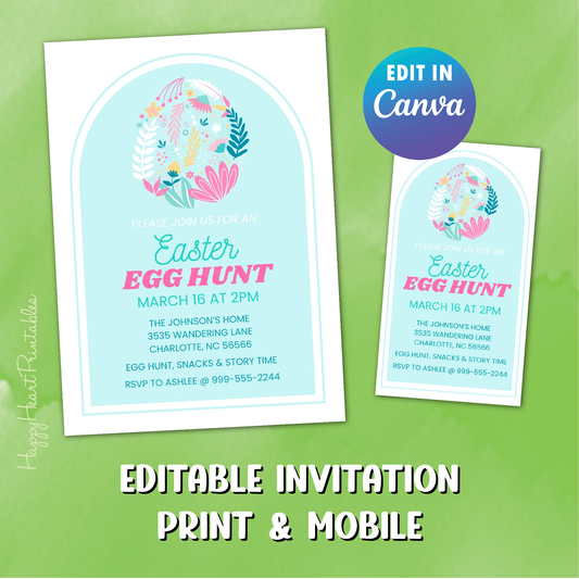 Easter Egg Hunt Invitation - Canva Templates - Arch