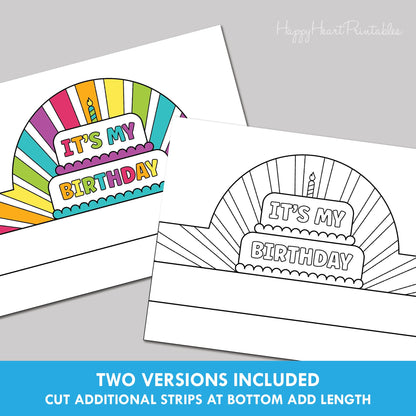 Printable Birthday Crown for Coloring