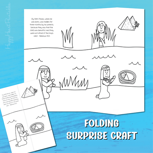Baby Moses in a Basket Folding Surprise Bible Craft