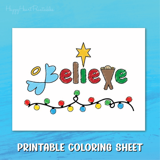 Believe Nativity Coloring Page