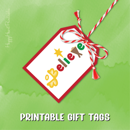 Printable Christmas Gift Tags - Believe