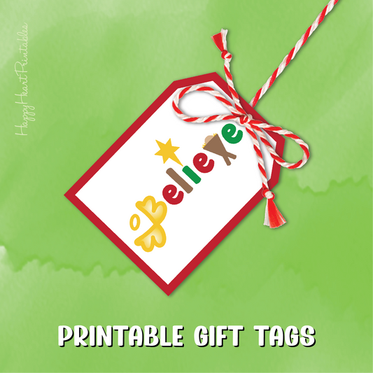 Printable Christmas Gift Tags - Believe