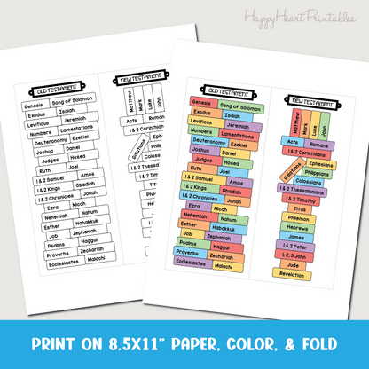 Books of the Bible Printable Bookmark