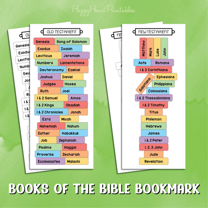 Books of the Bible Printable Bookmark