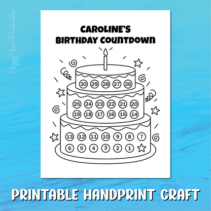 Printable Birthday Countdown - Personalize Editable PDF