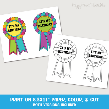 Printable Birthday Ribbon