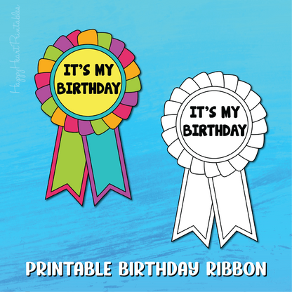 Printable Birthday Ribbon