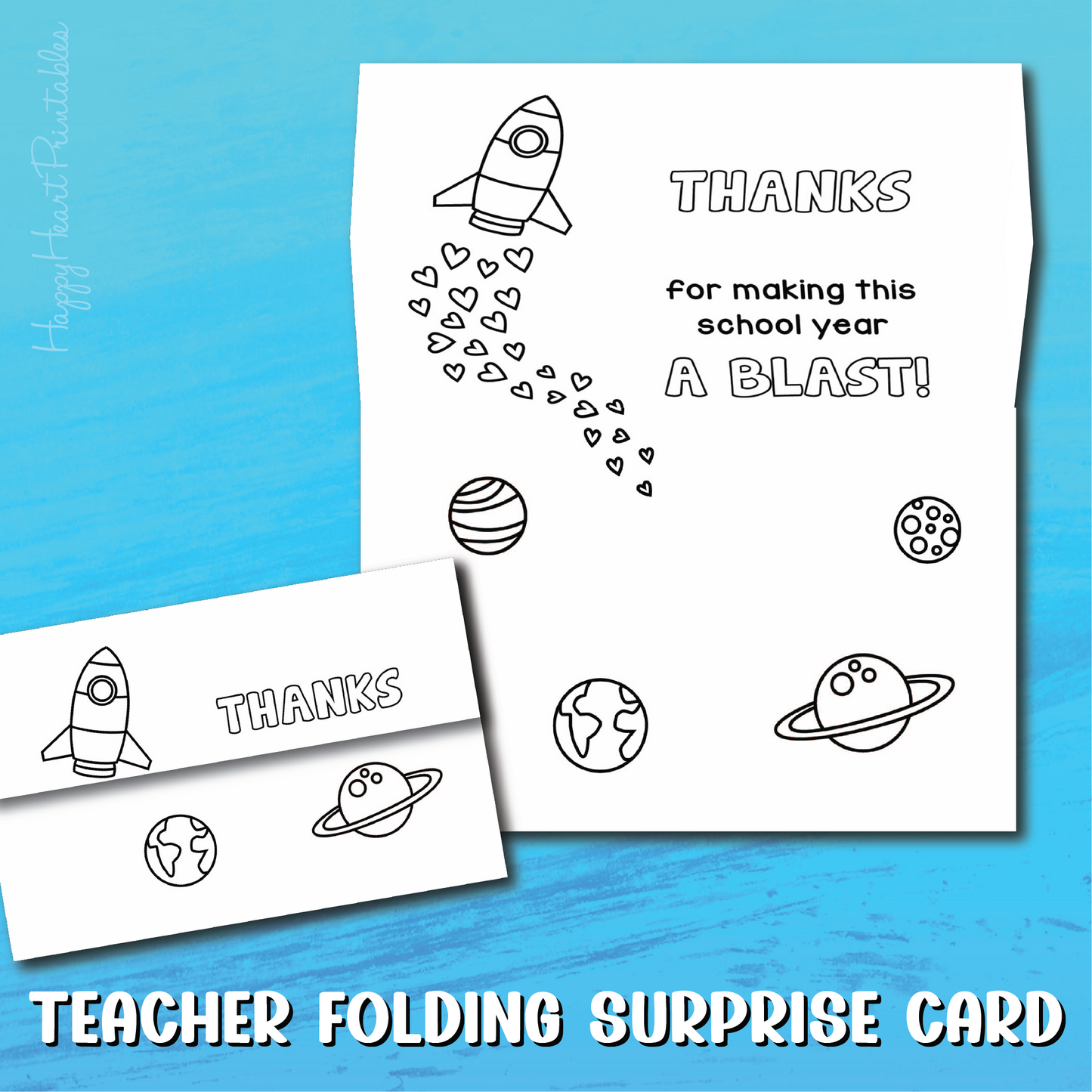 Teacher Appreciation Folding Surprise Card