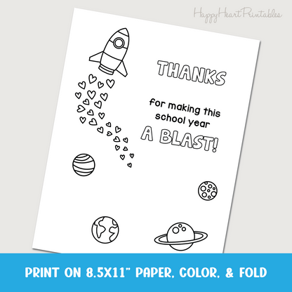 Teacher Appreciation Folding Surprise Card