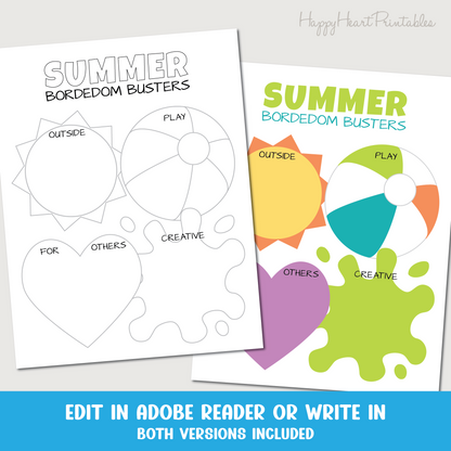 Printable Boredom Busters List
