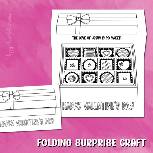 Valentine's Day Folding Surprise Craft - Box of Chocolates - Jesus