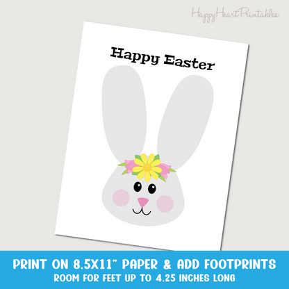 Bunny Footprint Easter Art Template