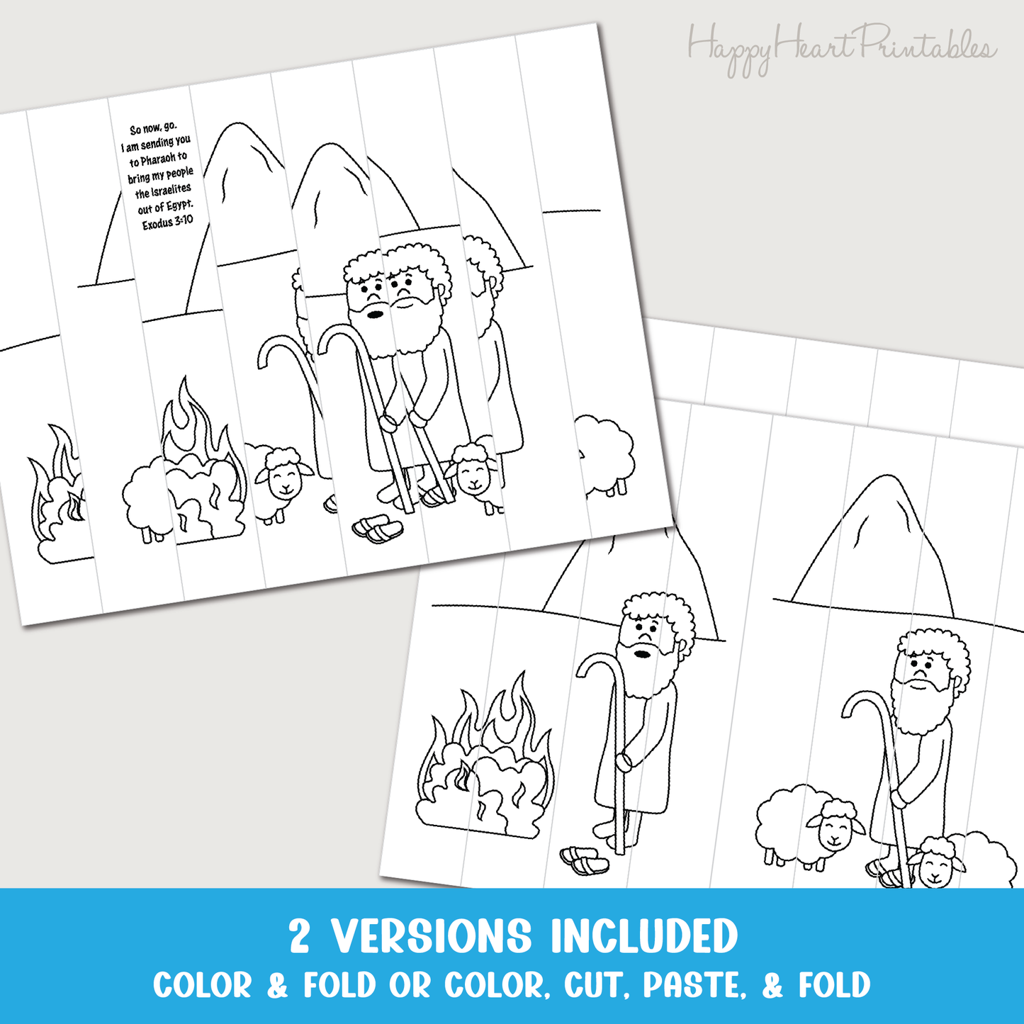 Moses and the Burning Bush Fan Fold Craft