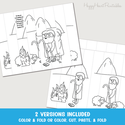 Moses and the Burning Bush Fan Fold Craft