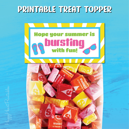 Summer Candy Treat Bag Topper
