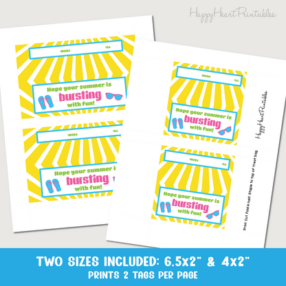 Summer Candy Treat Bag Topper