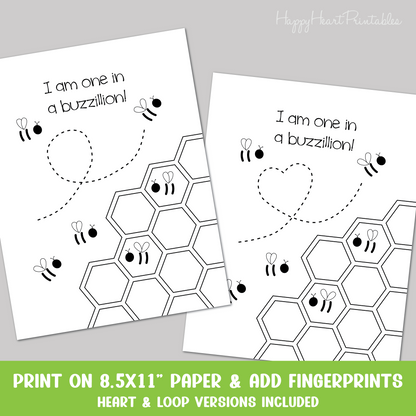Fingerprint Bee Craft - One in a Buzzillion