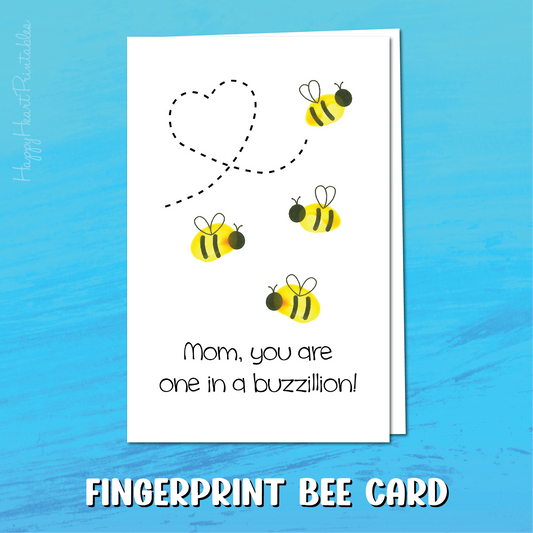 Fingerprint Bee Printable Mother's Day Card