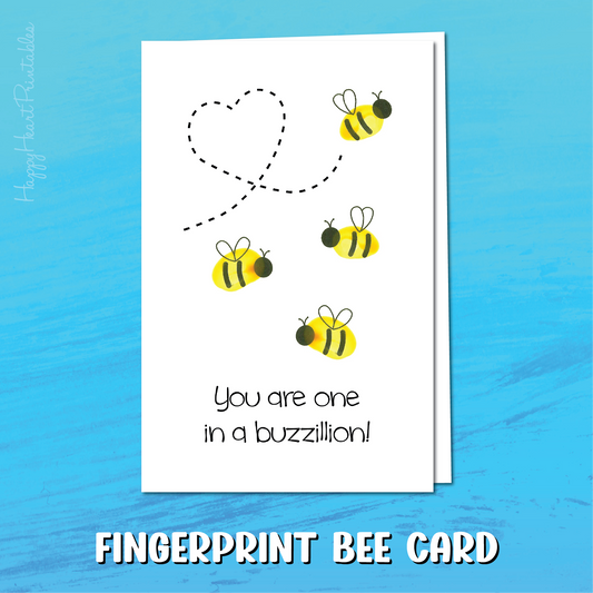 Fingerprint Bee Printable Birthday Day Card