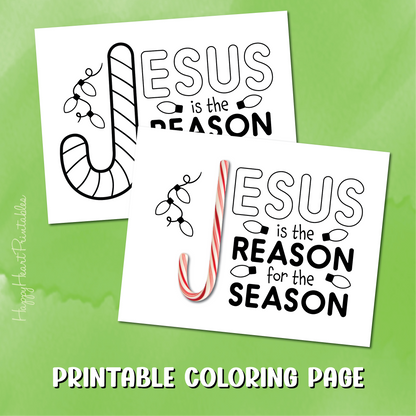 Christian Christmas Candy Cane Coloring Page