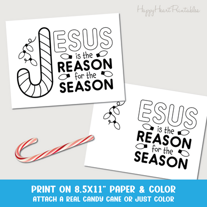 Christian Christmas Candy Cane Coloring Page