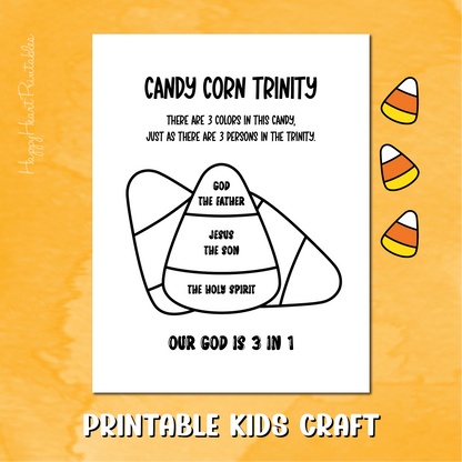Candy Corn Trinity Coloring Page