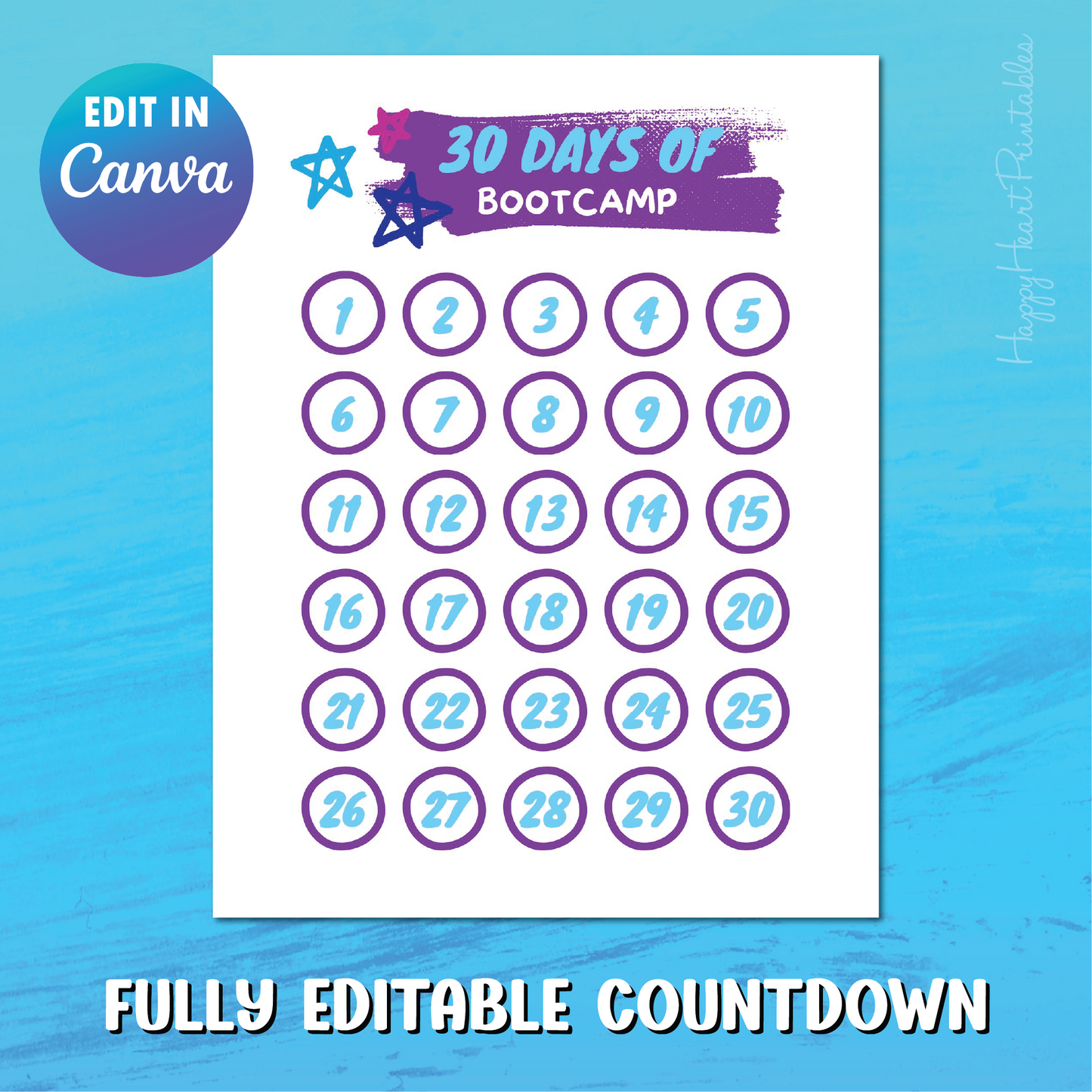 Fully Customizable Countdown Template for Canva