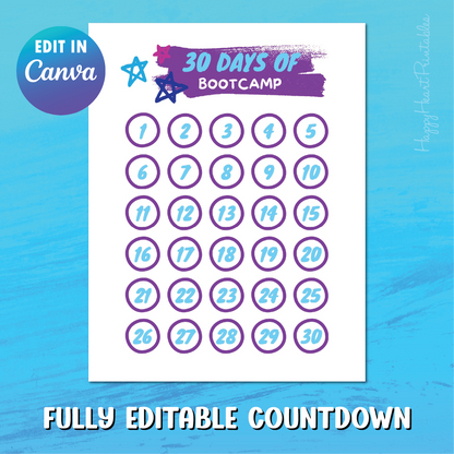 Fully Customizable Countdown Template for Canva
