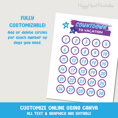 Fully Customizable Countdown Template for Canva