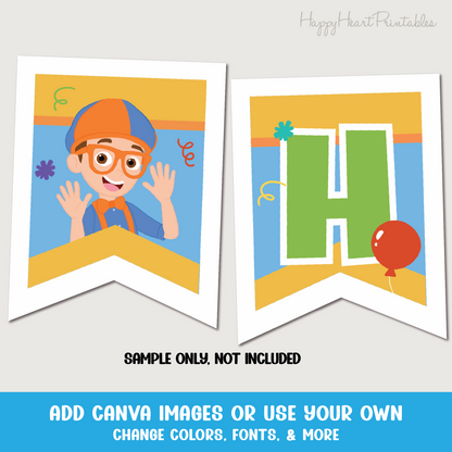 Editable Printable Birthday Banner - Canva Template