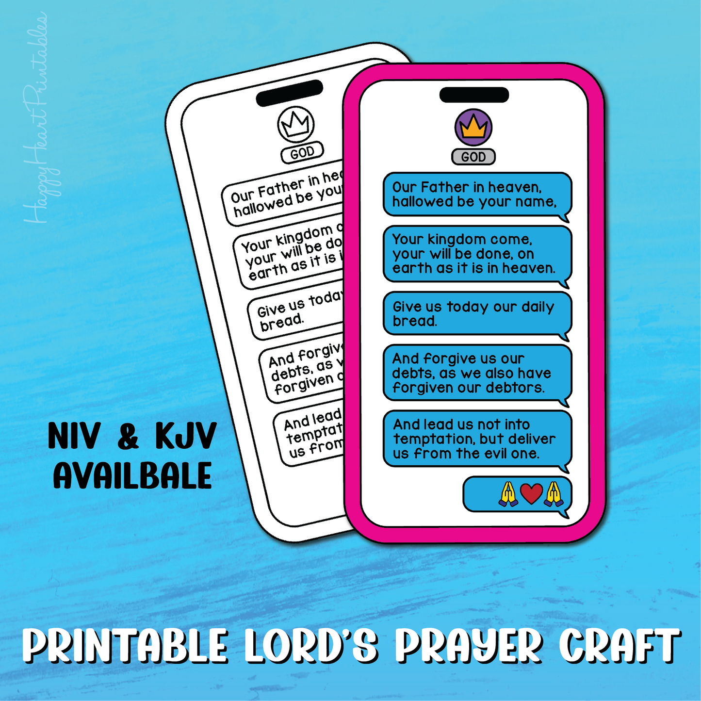 The Lord's Prayer Printable Cell Phone Craft