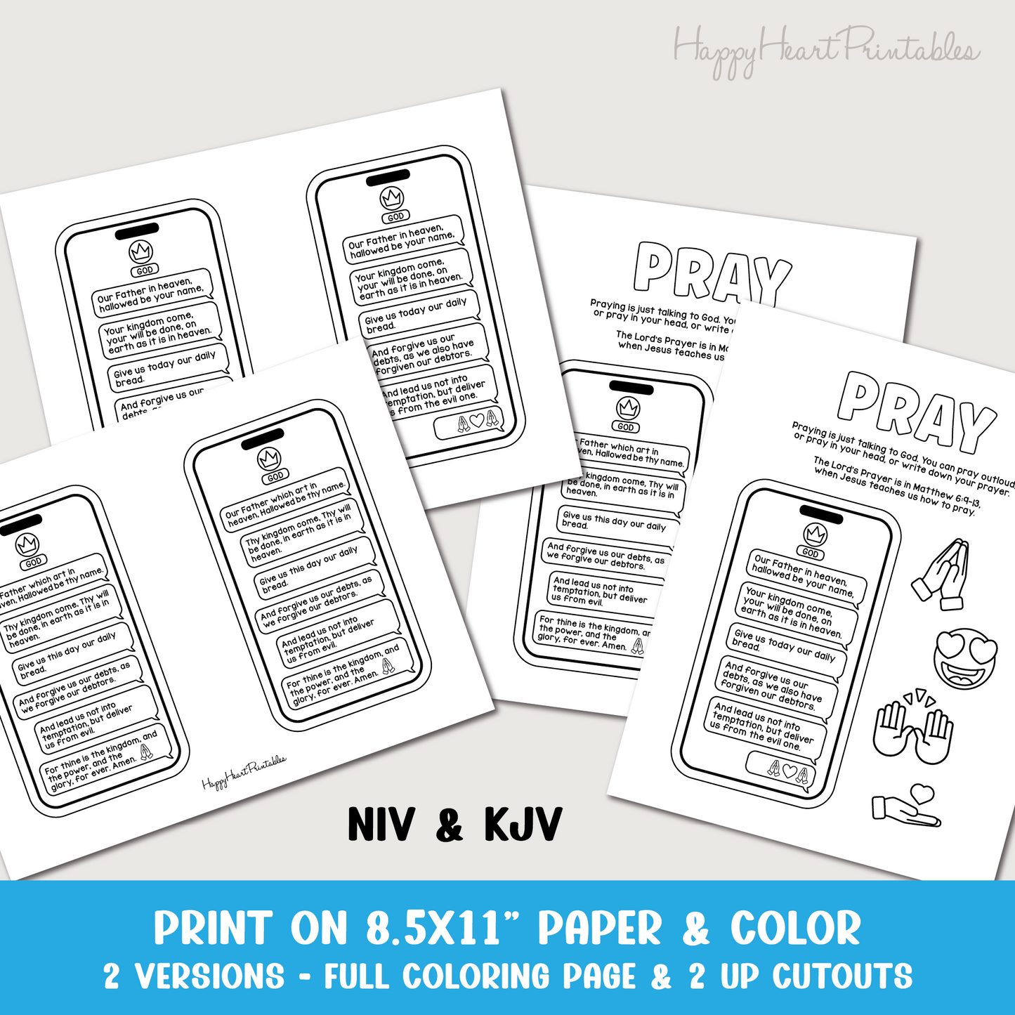 The Lord's Prayer Printable Cell Phone Craft