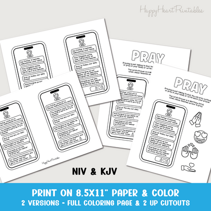 The Lord's Prayer Printable Cell Phone Craft