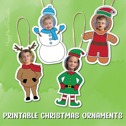 Printable Photo Christmas Character Ornaments