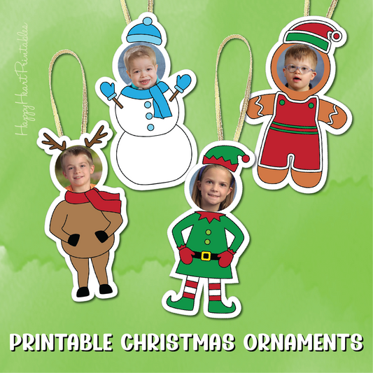 Printable Photo Christmas Character Ornaments