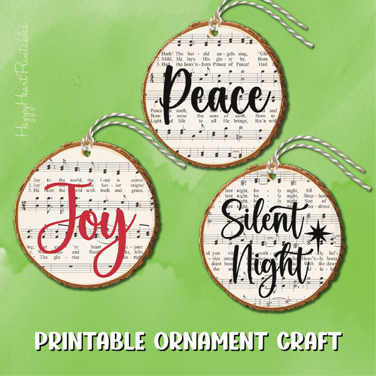 Printable Christmas Hymn Designs for Wood Ornaments