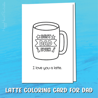 Father's Day Coffee Mug Coloring Card