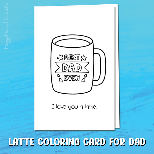 Father's Day Coffee Mug Coloring Card