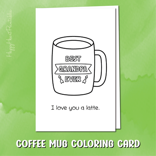 Granddad Coffee Mug Coloring Card